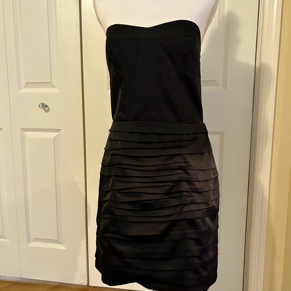 Women’s black strapless dress from Express.